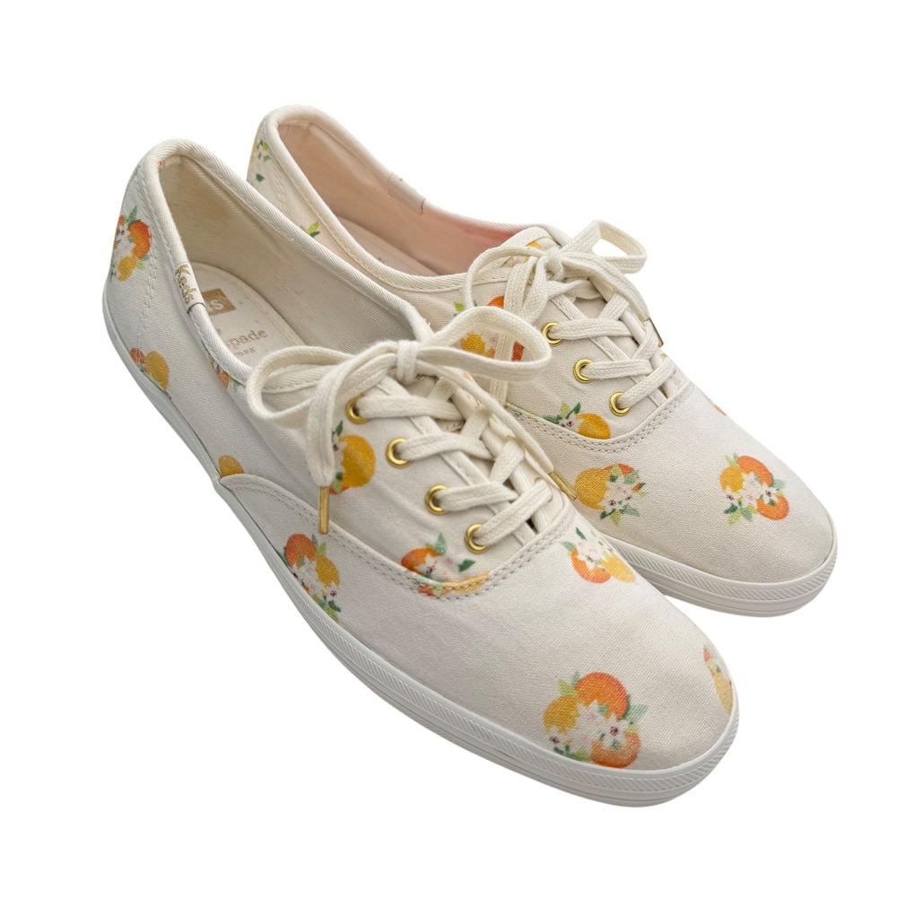 Keds x Kate Spade Orange Blossom Canvas Sneakers Citrus Coastal Grandmother 8.5